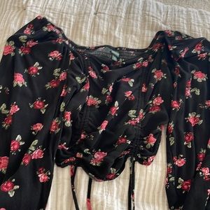 Wild Fable Crop Peasant Top